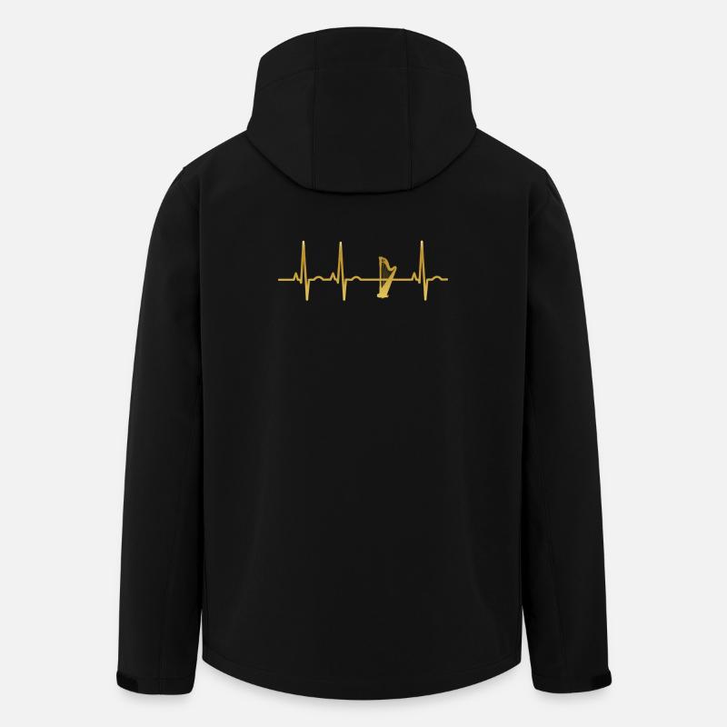 evolution ekg heartbeat harfe harp - Recycelte Männer Softshell-Jacke von Stanley/Stella - Schwarz