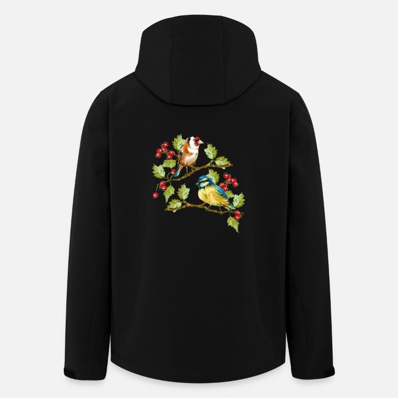 Vögel - Recycelte Männer Softshell-Jacke von Stanley/Stella - Schwarz