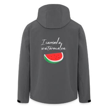 I carried a watermelon / gift - Men’s Recycled Softshell Jacket by Stanley/Stella - black - Back - AI Model Male 185 light (185cm)