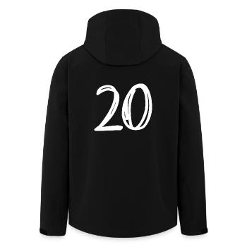 20 ANS. 20e ANNIVERSAIRE. ANNIVERSAIRE 20 ANS. 20 - Veste softshell homme en polyester recyclé Stanley/Stella - noir - Dos - AI Model Male 185 light (185cm)