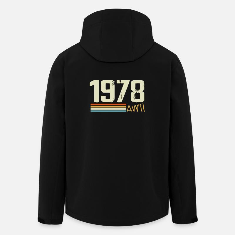 Né en avril 1978 - Veste softshell homme en polyester recyclé Stanley/Stella - noir