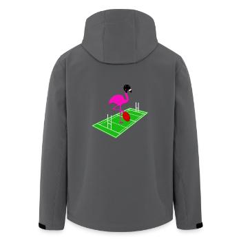 Flamingo de rugby - Veste softshell homme en polyester recyclé Stanley/Stella - noir - Dos - AI Model Male 185 light (185cm)