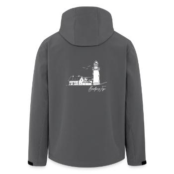 Denmark Bovbjerg Fyr Lighthouse Holiday - Men’s Recycled Softshell Jacket by Stanley/Stella - black - Back - AI Model Male 185 light (185cm)
