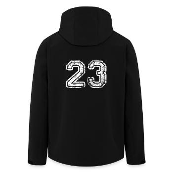 23 - Men’s Recycled Softshell Jacket by Stanley/Stella - black - Back - AI Model Male 185 light (185cm)