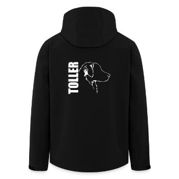 TOLLER Profil Hunde Hund Wilsigns - Recycelte Männer Softshell-Jacke von Stanley/Stella - Schwarz - Hinten - AI Model Male 185 light (185cm)