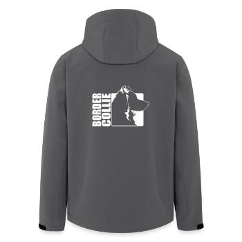 Border Collie Profile Dogs Dog Wilsigns - Men’s Recycled Softshell Jacket by Stanley/Stella - black - Back - AI Model Male 185 light (185cm)