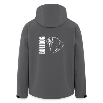 BULLDOG Profile Dogs Dog Wilsigns - Men’s Recycled Softshell Jacket by Stanley/Stella - black - Back - AI Model Male 185 light (185cm)