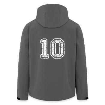 10 - Men’s Recycled Softshell Jacket by Stanley/Stella - anthracite - Back - AI Model Male 185 light (185cm)