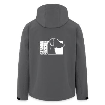 German Pinscher Profile Dogs Dog Wilsigns - Men’s Recycled Softshell Jacket by Stanley/Stella - black - Back - AI Model Male 185 light (185cm)