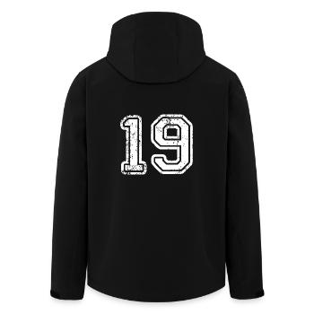 19 - Recycelte Männer Softshell-Jacke von Stanley/Stella - Schwarz - Hinten - AI Model Male 185 light (185cm)