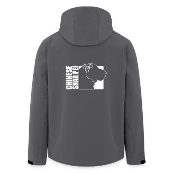 Chinois Shar Pei Profil Chiens Chien Wilsigns - Veste softshell homme en polyester recyclé Stanley/Stella - noir - Dos - AI Model Male 185 light (185cm)