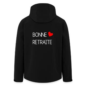 RETRAITE. BONNE RETRAITE. JOYEUSE RETRAITE - Veste softshell homme en polyester recyclé Stanley/Stella - noir - Dos - AI Model Male 185 light (185cm)