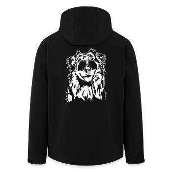 Australian Shepherd cool Hunde Portrait Wilsigns - Recycelte Männer Softshell-Jacke von Stanley/Stella - Schwarz - Hinten - AI Model Male 185 light (185cm)