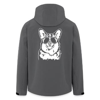 Corgi cool Portrait Sonnenbrille Hunde Wilsigns - Recycelte Männer Softshell-Jacke von Stanley/Stella - Schwarz - Hinten - AI Model Male 185 light (185cm)