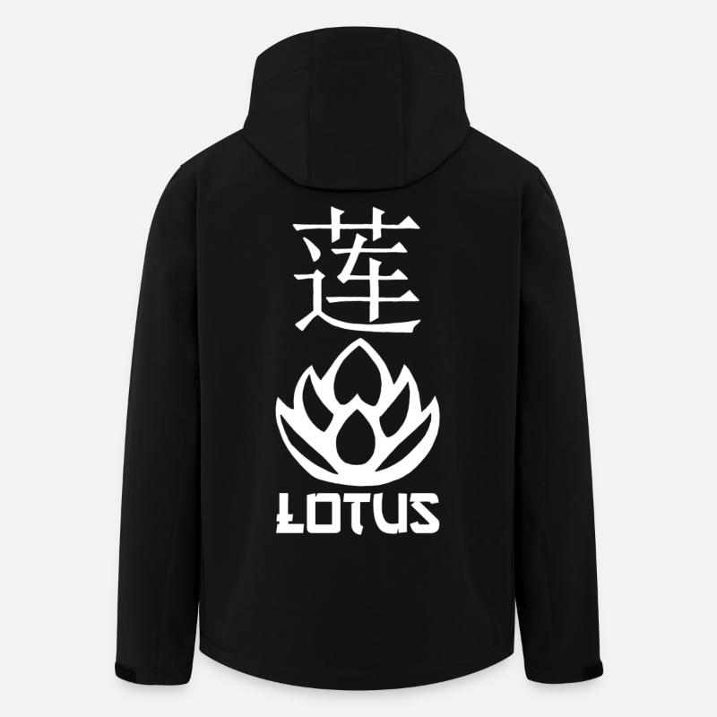 Lotus blanc et Asie - Veste softshell homme en polyester recyclé Stanley/Stella - noir