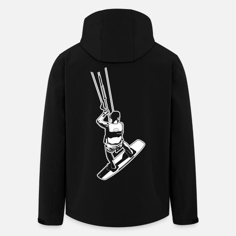 Kitesurfeurs - Veste softshell homme en polyester recyclé Stanley/Stella - noir