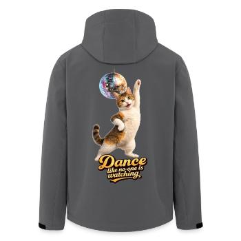 Dance like no one is watching - Disco Cat - Men’s Recycled Softshell Jacket by Stanley/Stella - black - Back - AI Model Male 185 light (185cm)