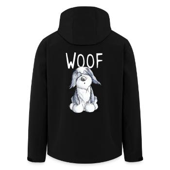 Woof Bearded Collie - Beardie - Geschenk - Comic - Recycelte Männer Softshell-Jacke von Stanley/Stella - Schwarz - Hinten - AI Model Male 185 light (185cm)