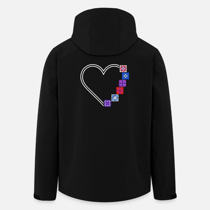 Quilt-Leidenschaft | Herzen und Flickwerkblöcke - Recycelte Männer Softshell-Jacke von Stanley/Stella - Schwarz