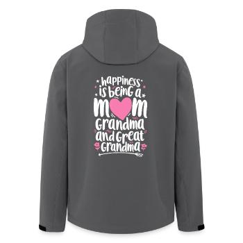 Happiness Is Being A Mom And Great Grandma - Men’s Recycled Softshell Jacket by Stanley/Stella - black - Back - AI Model Male 185 light (185cm)
