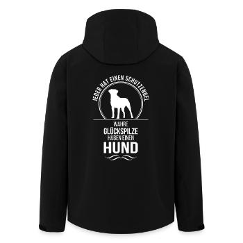 Hund Schutzengel Hundespruch Hunde Spruch Wilsigns - Recycelte Männer Softshell-Jacke von Stanley/Stella - Schwarz - Hinten - AI Model Male 185 light (185cm)