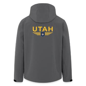 Utah Fan T-Shirt – Nature & Freedom - Men’s Recycled Softshell Jacket by Stanley/Stella - black - Back - AI Model Male 185 light (185cm)