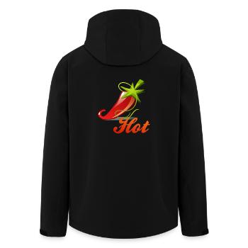 Chili Peperoni Hot Scharf Koch - Recycelte Männer Softshell-Jacke von Stanley/Stella - Schwarz - Hinten - AI Model Male 185 light (185cm)