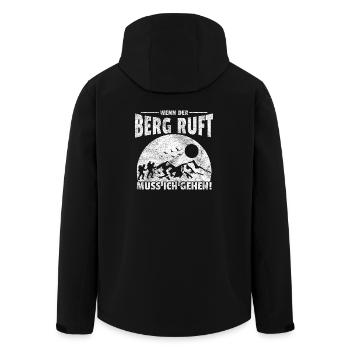 Der Berg ruft muss gehen! Geschenk Wanderer - Recycelte Männer Softshell-Jacke von Stanley/Stella - Schwarz - Hinten - AI Model Male 185 light (185cm)