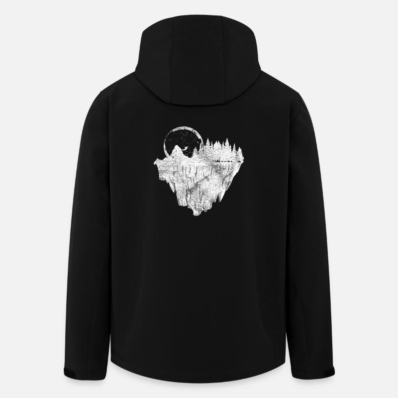 Geschenk Felsen Berg Wald Hipster Mond Natur - Recycelte Männer Softshell-Jacke von Stanley/Stella - Schwarz