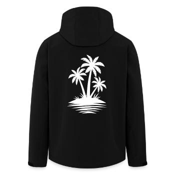 Palm Tree Island Beach Lover Gift - Summer Gift - Men’s Recycled Softshell Jacket by Stanley/Stella - black - Back - AI Model Male 185 light (185cm)