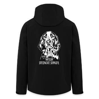 Aimé par un chien gallois Springer Spaniel Wilsigns - Veste softshell homme en polyester recyclé Stanley/Stella - noir - Dos - AI Model Male 185 light (185cm)