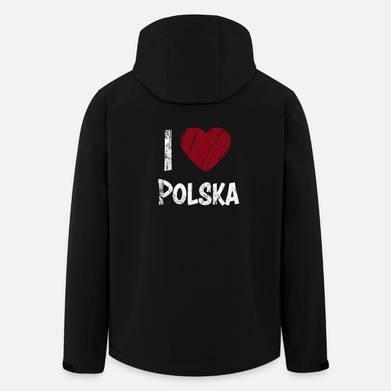 I Love Polska - Recycelte Männer Softshell-Jacke von Stanley/Stella - Schwarz