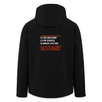 Célibataire Marche athlétique cadeau sport - Veste softshell homme en polyester recyclé Stanley/Stella - noir - Dos - AI Model Male 185 light (185cm)
