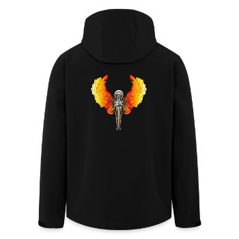 Feuer Engel - Recycelte Männer Softshell-Jacke von Stanley/Stella - Schwarz - Hinten - AI Model Male 185 light (185cm)