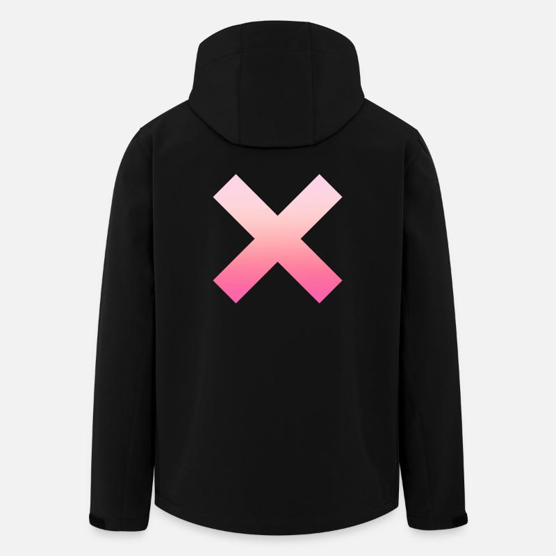 Schlichtes einfaches Pinkes X/Kreuz Design/Symbol - Recycelte Männer Softshell-Jacke von Stanley/Stella - Schwarz