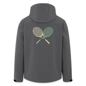 tennisschläger sport geschenkideen ideen - Recycelte Männer Softshell-Jacke von Stanley/Stella - Schwarz - Hinten - AI Model Male 185 light (185cm)