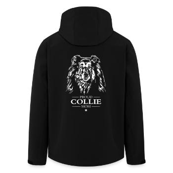 Collie Maman Chien Chien Poils Longs Collie Wilsigns - Veste softshell homme en polyester recyclé Stanley/Stella - noir - Dos - AI Model Male 185 light (185cm)
