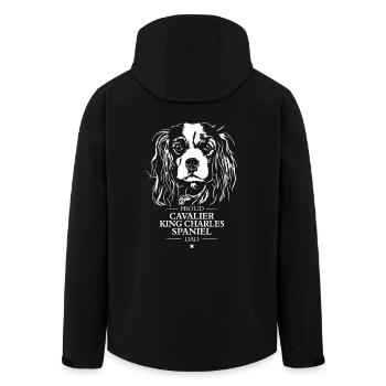 Cavalier King Charles Spaniel Dad Dogs Wilsigns - Men’s Recycled Softshell Jacket by Stanley/Stella - black - Back - AI Model Male 185 light (185cm)
