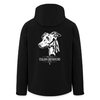Lévrier italien papa chien chien Wilsigns - Veste softshell homme en polyester recyclé Stanley/Stella - noir - Dos - AI Model Male 185 light (185cm)