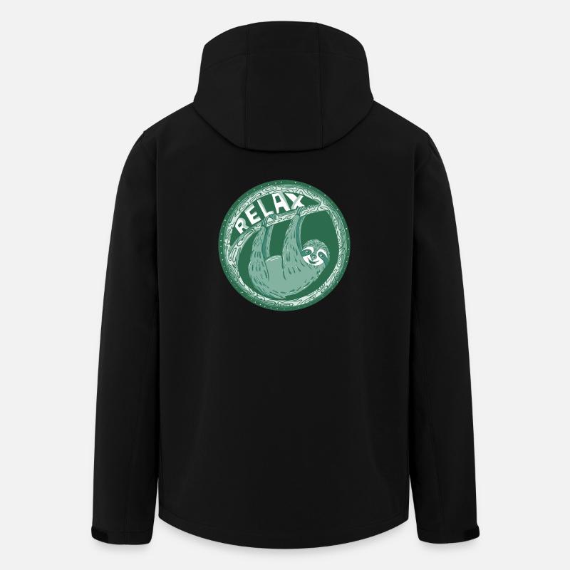 Relax - Green sloth - Men’s Recycled Softshell Jacket by Stanley/Stella - black