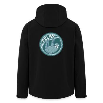 RELAX - blue sloth - Men’s Recycled Softshell Jacket by Stanley/Stella - black - Back - AI Model Male 185 light (185cm)