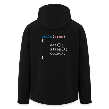 Programmierer, Software, Informatik, Developer - Men’s Recycled Softshell Jacket by Stanley/Stella - black - Back - AI Model Male 185 light (185cm)
