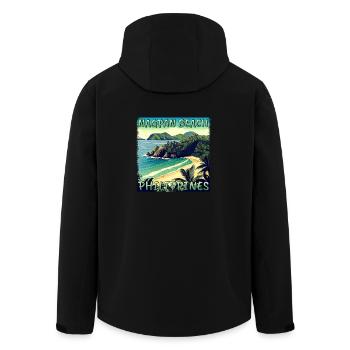 Summer Holidays Nagpan Beach: Grunge Sunshine - Men’s Recycled Softshell Jacket by Stanley/Stella - black - Back - AI Model Male 185 light (185cm)