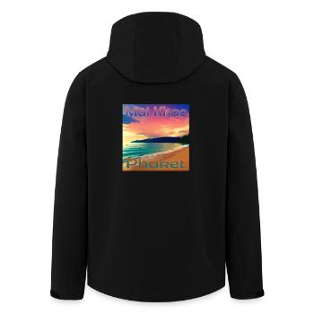 Summer Vacation: Sunny Days at Mai Khao Beach, Phuk - Men’s Recycled Softshell Jacket by Stanley/Stella - black - Back - AI Model Male 185 light (185cm)