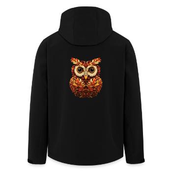 Eule aus Herbstblättern - Recycelte Männer Softshell-Jacke von Stanley/Stella - Schwarz - Hinten - AI Model Male 185 light (185cm)