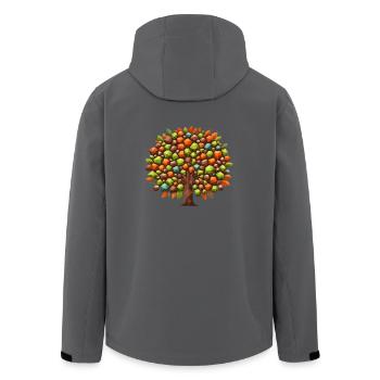 Herbst-Eleganz: Polygonaler Laubbaum in - Recycelte Männer Softshell-Jacke von Stanley/Stella - Schwarz - Hinten - AI Model Male 185 light (185cm)