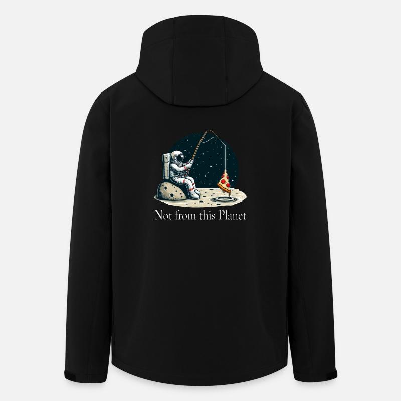 Astronaute Pizza Pêche dans l’espace - Veste softshell homme en polyester recyclé Stanley/Stella - noir