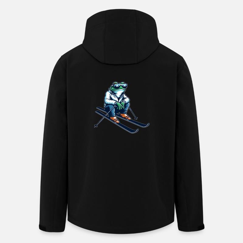 Cooler Frosch Skifahrer - Recycelte Männer Softshell-Jacke von Stanley/Stella - Schwarz