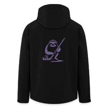 Faultier Eishockey Silhouette - Recycelte Männer Softshell-Jacke von Stanley/Stella - Schwarz - Hinten - AI Model Male 185 light (185cm)