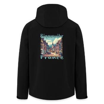 Riquewihr Altstadt Wanderung Frankreich Berge - Recycelte Männer Softshell-Jacke von Stanley/Stella - Schwarz - Hinten - AI Model Male 185 light (185cm)